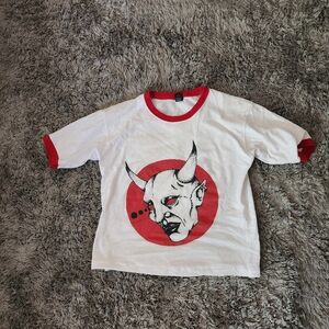 Tultex White Tee with Red Devil Graphic